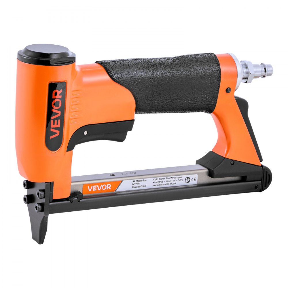 VEVOR Graffettatrice Pneumatica, per Tappezzeria Calibro 21 per Punti Metallici a Filo Sottile Serie 80, Corona da 12,8 mm, Caricamento Massimo di 150 Pezzi, Spillatrice Pneumatica per Tappezzeria