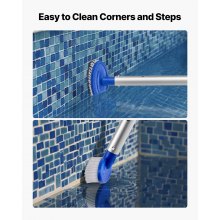 VEVOR Kit per la Pulizia della Piscina con 2 Spazzole Rimovibili 51 e 14 cm e 2 Retini per Skimmer, Set di Strumenti per Pulire le Piscine Interrate Fuori Terra per Foglie, Maglia Fine, Senza Pali