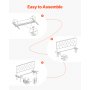 VEVOR Testiera per Letto, Completa Dimensione Altezza Regolabile Grigio