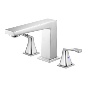 Rubinetto Vasca Romano VEVOR 3 Fori | Acciaio Inox Spazzolato | Beccuccio Alto A Collo Di Cigno | Flusso 2,2 GPM | Controllo Temperatura Con 2 Maniglie