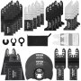 VEVOR Set di Lame Oscillanti 30 Pezzi in HCS 8 Tipi di Lame per Utensile Multifunzione Taglio di Legno Metallo, Kit di Lame Multifunzione Totale 30 Pezzi Sostituibili 8 Tipi per Utensili Oscillanti