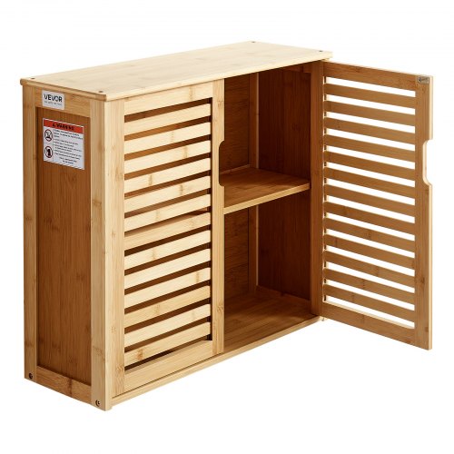 Mobile da Bagno Sopra il WC, Armadietto da Bagno Autoportante con Doppie Ante, 2 Scomparti Aperti e 4 Ripiani Regolabili, Mobile Salvaspazio per | Leroy Merlin