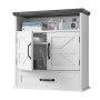 VEVOR Mobiletto da Bagno Pensile con 2 Ante e Ripiani Regolabili, Mobiletto Portaoggetti Pensile per Bagno con Divisorio Aperto e Cassetti per Cucina WC in Truciolare, 610 x 230 x 637 mm
