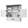 VEVOR Mobiletto da Bagno Pensile con 2 Ante e Ripiani Regolabili, Mobiletto Portaoggetti Pensile per Bagno con Divisorio Aperto e Cassetti per Cucina WC in Truciolare, 610 x 230 x 637 mm