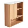 VEVOR Bathroom Wall Cabinet, with Door and Adjustable Shelf, Over the Toilet Storage Medicine Cabinet Wall Mounted, Hanging Organizer with Shelves and Open Partition for Laundry Room Kitchen Restroom