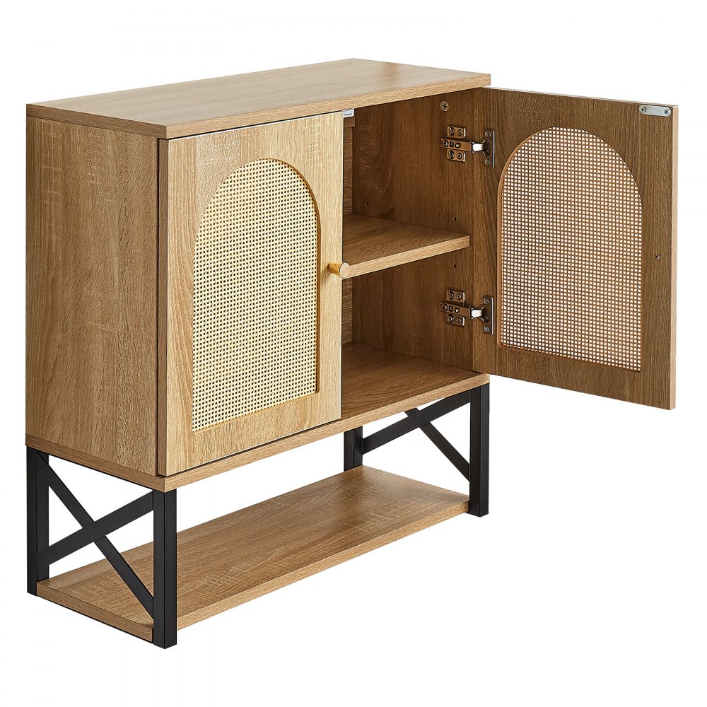 VEVOR Mobiletto da Bagno Pensile con 2 Ante e Ripiani Regolabili, Mobiletto Portaoggetti per Montaggio a Parete, Armadietto da Bagno da Parete Sospeso con 3 Scomparti Aperti per Cucina e WC