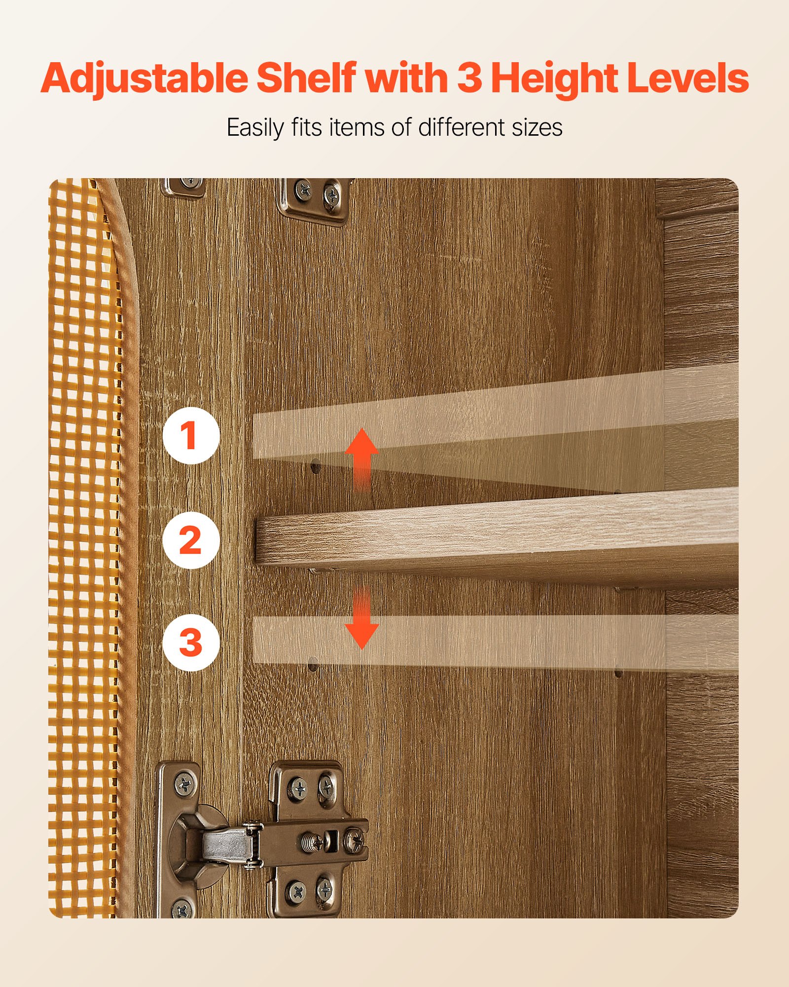 VEVOR Mobiletto da Bagno Pensile con 2 Ante e Ripiani Regolabili, Mobiletto Portaoggetti per Montaggio a Parete, Armadietto da Bagno da Parete Sospeso con 3 Scomparti Aperti per Cucina e WC