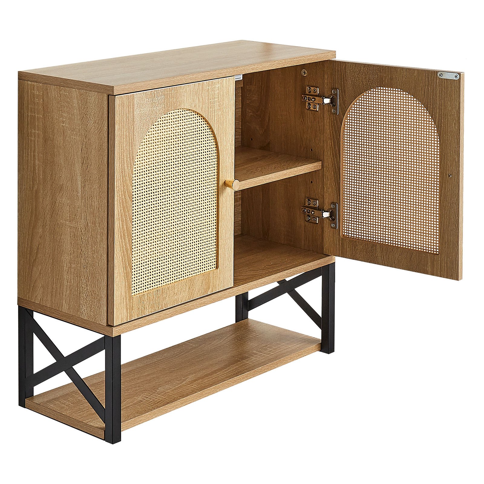 VEVOR Mobiletto da Bagno Pensile con 2 Ante e Ripiani Regolabili, Mobiletto Portaoggetti per Montaggio a Parete, Armadietto da Bagno da Parete Sospeso con 3 Scomparti Aperti per Cucina e WC