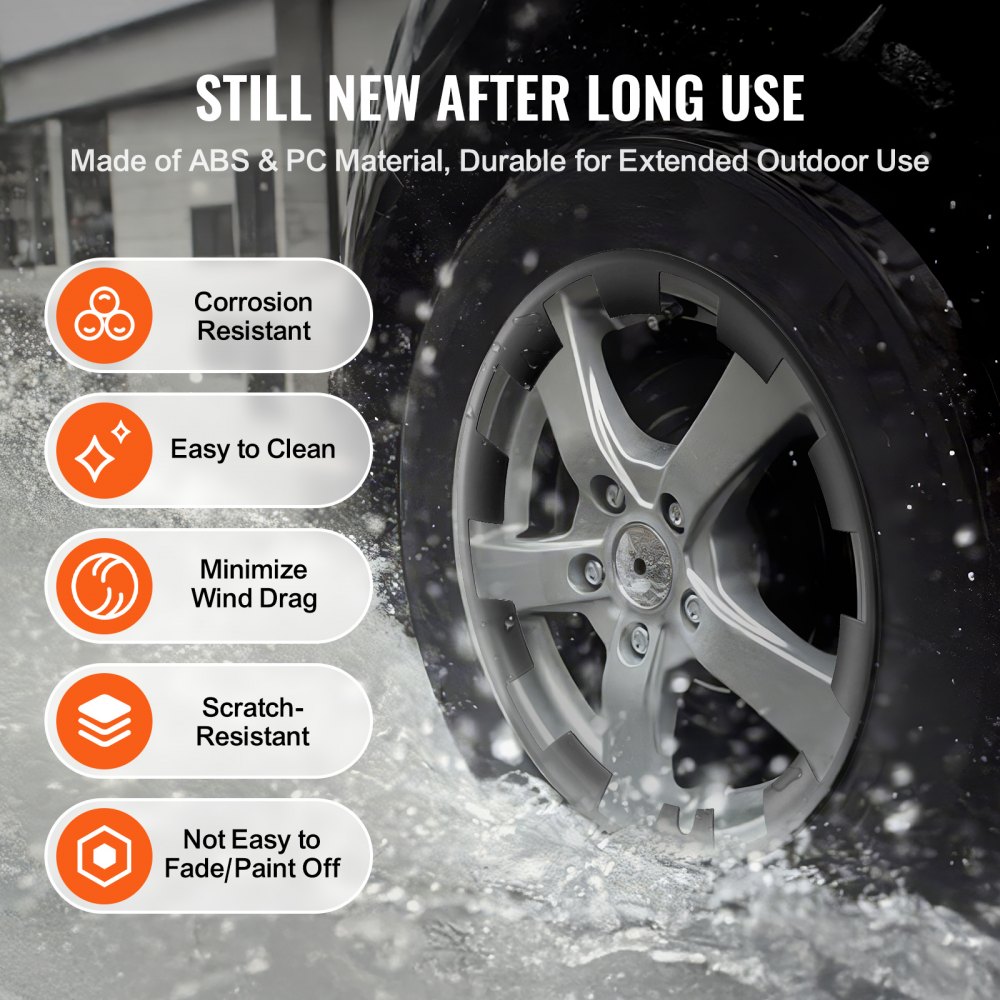 VEVOR Copricerchi Coprimozzo 550 mm Modello Y, Coprimozzo Completamente Adattato con Chiusura a Scatto, Nastro Protettivo e Foro per Ugello della Valvola, Coprimozzo in ABS e PC con Fibbia Migliorata