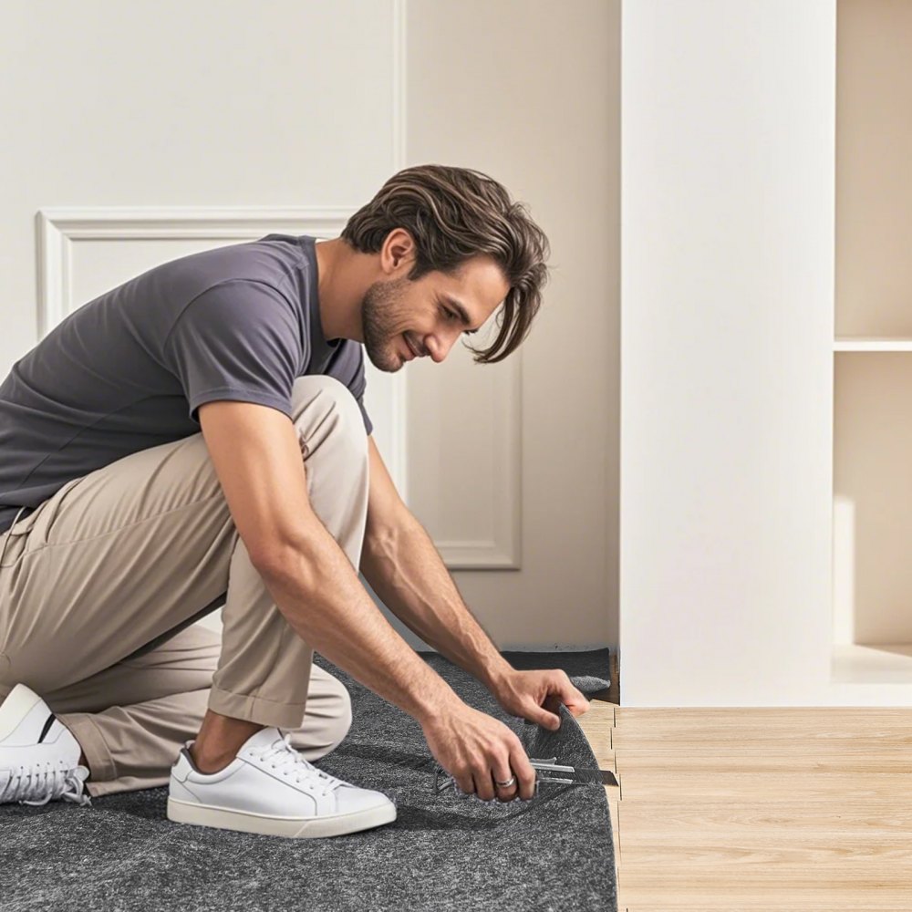 VEVOR Tappetino Protettivo per Pavimento 2750 x 3660 mm, Spessore 6 mm Feltro a Doppia Superficie, Ambito Area 10-11㎡ Grigio Comfort Premium Sotto Piedi per Pavimenti