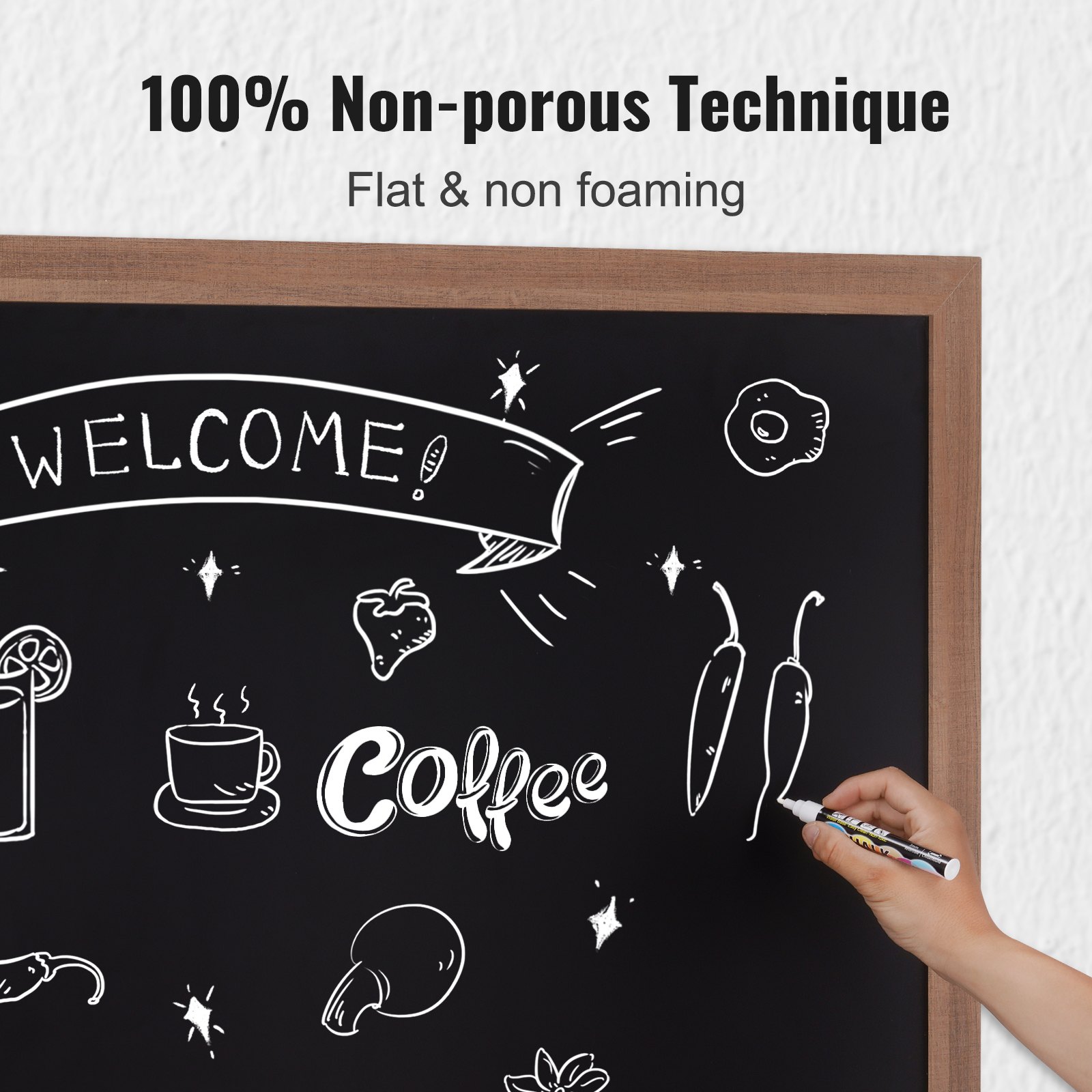 VEVOR Magnetic Chalkboard 1168.4 x 889 mm, Magnetic Collection Board 913 x 1092 mm, Vertical or Horizontal Hanging, incl. 4 Chalk Markers & Cloth, Wall Mount Stand