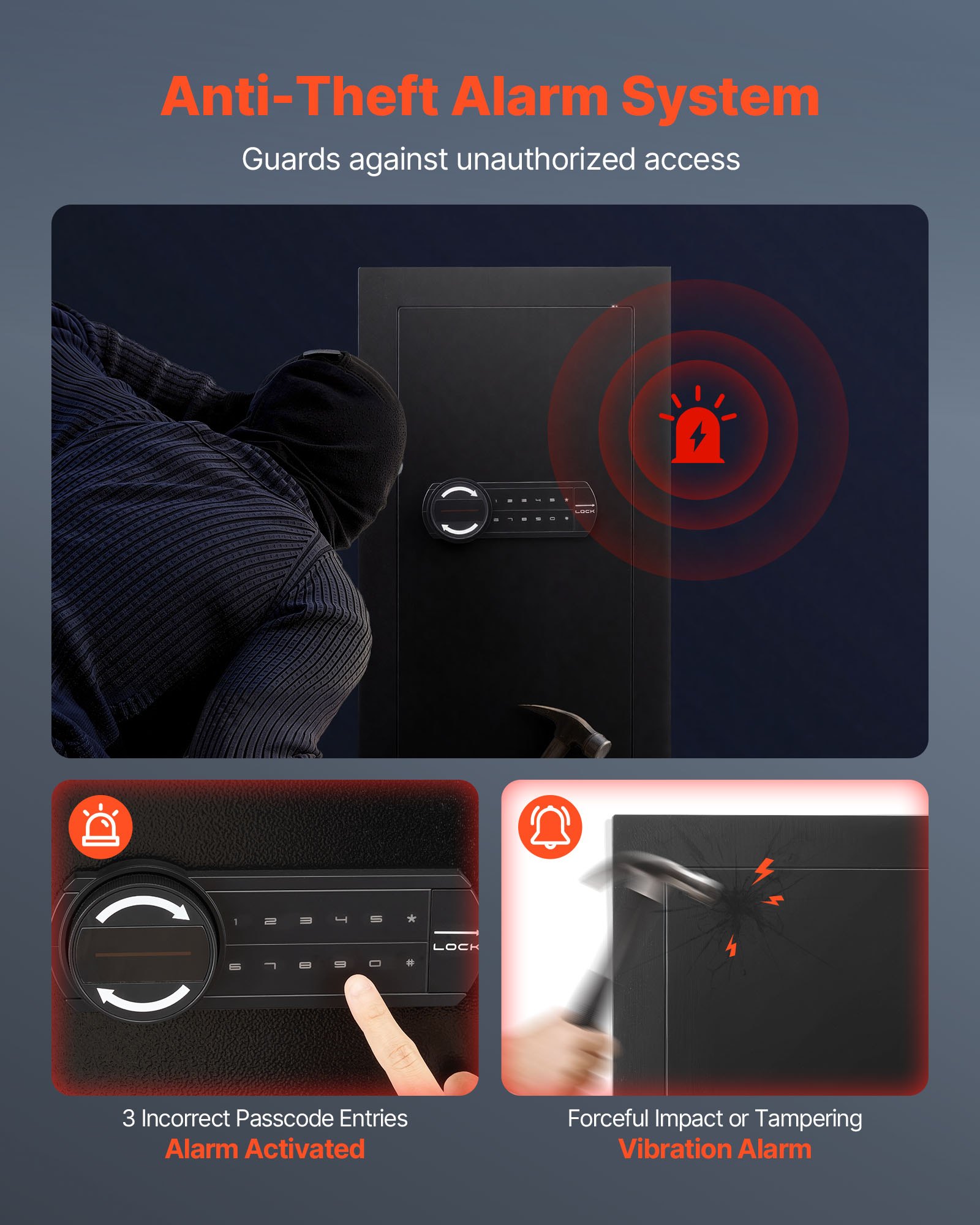 VEVOR Cassaforte a Muro da 102 x 370 x 630 mm con Password e Chiave, Alloggiamento Integrato in Acciaio Laminato a Freddo Q235 con Ripiani Regolabili e Illuminazione a LED, per Denaro, Gioielli