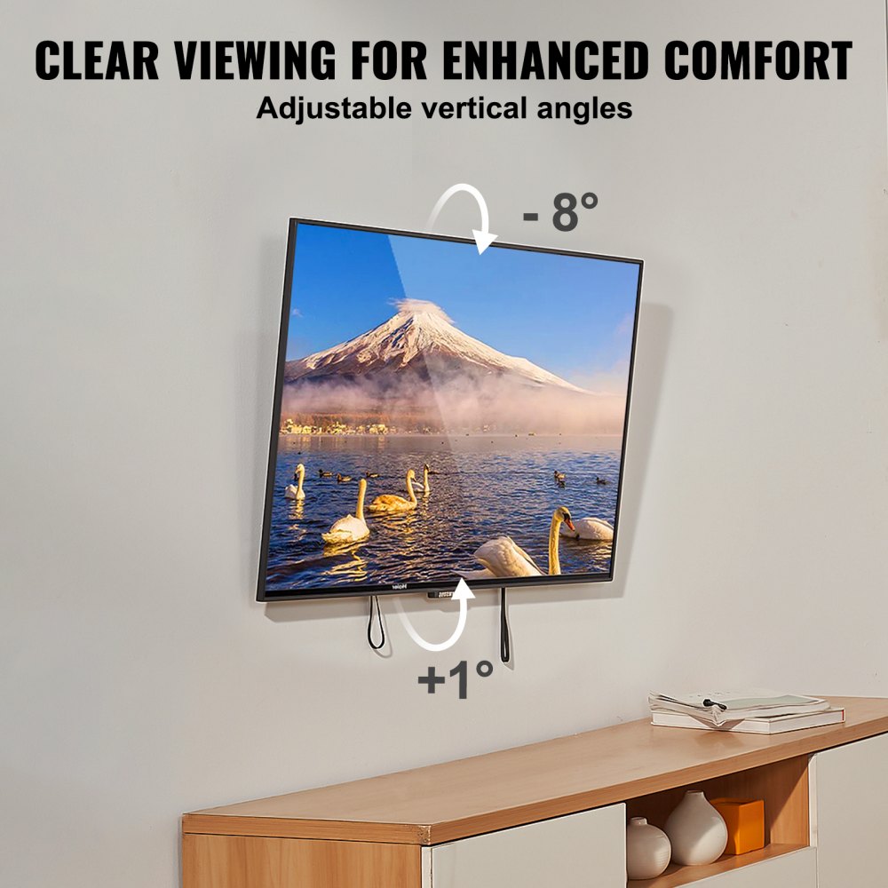 VEVOR Universal TV Wall Mount, Flat TV Bracket, Fits Most 37-70 Inch TVs, Tiltable TV Wall Mount, Max. VESA 600 x 400 mm, Holds Up To 132 Pounds