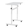 VEVOR Scrivania Regolabile in Altezza, Postazione Sit-Stand Mobil, Piano di Tavolo da 810 x 410 mm, Ruote Bloccabili e Gancio Portaoggetti, Capacità Massima di 25 kg, Ideale per Casa e Ufficio, Bianco