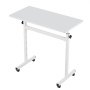 VEVOR Scrivania Regolabile in Altezza, Postazione Sit-Stand Mobil, Piano di Tavolo da 810 x 410 mm, Ruote Bloccabili e Gancio Portaoggetti, Capacità Massima di 25 kg, Ideale per Casa e Ufficio, Bianco