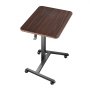 VEVOR Scrivania Regolabile in Altezza Postazione Sit-Stand Mobile 4 Ruote, Scrivania con Piano Ampio per Computer, 650 x 480 mm, Portata 15 kg, Gancio, 2 Ruote Bloccabili, per Casa e Ufficio, Marrone