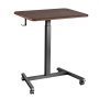 VEVOR Scrivania Regolabile in Altezza Postazione Sit-Stand Mobile 4 Ruote, Scrivania con Piano Ampio per Computer, 650 x 480 mm, Portata 15 kg, Gancio, 2 Ruote Bloccabili, per Casa e Ufficio, Marrone