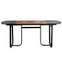 VEVOR Conference Table, 1800 mm Oval Office Meeting Table for 6-8 Person, Modern Seminar Desk with Metal Legs, Large Meeting Desk for Office, Boardroom, Conference Room, Easy Assembly, Black & Brown