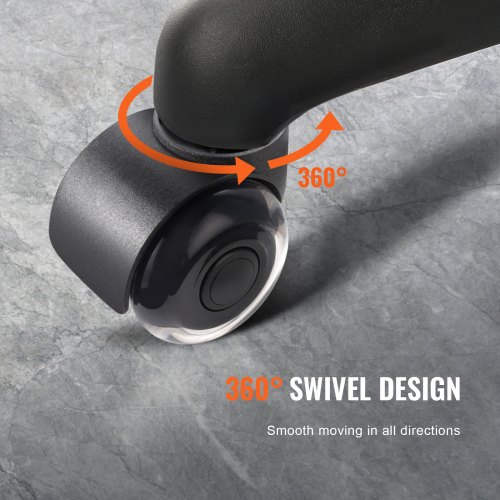 Diforma Set Di 5 Rotelle Per Sedia Ufficio - Gomma Da 50mm, Auto-girevoli, Adatte Pavimenti Duri