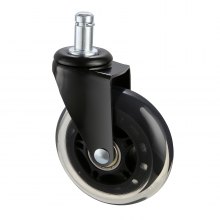 VEVOR Set di Ruote Girevoli di Ricambio per Sedia da Ufficio da 5 Pezzi Diametro 76,2 mm, Ruote Pivotanti 5 Pezzi per Sedia da Computer per Carichi Pesanti per Pavimenti Capacità di Carico max. 59 kg