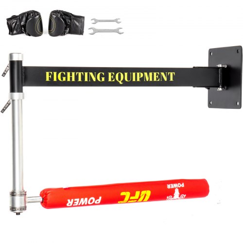 VEVOR Barra di Filatura per Boxe a Parete, Barra Pugilato in Rosso con Asta Rotante 360 Gradi da 54cm, Attrezzatura da Allenamento Boxe per Principianti e Pugili da Usare a Casa o in Palestra