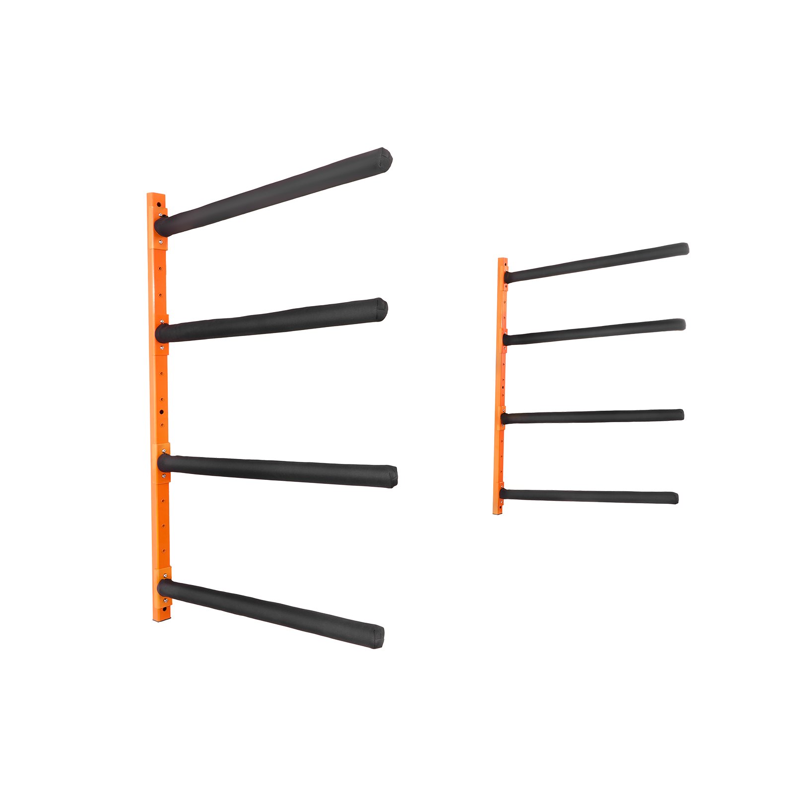 VEVOR Rastrelliera per Kayak da Parete, Supporti per Kayak a Parete a 4 Capacità per Tavola da Paddle per Canoa Kayak, Ganci per Stoccaggio Kayak con Bracci Imbottiti Regolabili