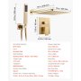 VEVOR Set Doccia, Sistema Doccia a Pioggia per Bagno con Soffione Quadrato da 30,5 cm e Doccetta, Accessori per Vasca da Parete con Valvola in Ottone e Kit di Finitura, Oro Spazzolato