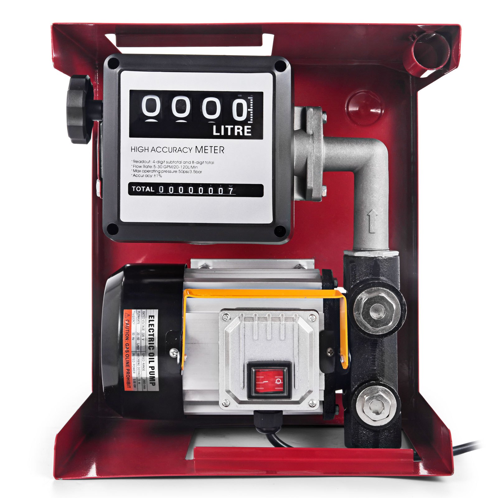 60l/min Pompa Travaso Gasolio + Contalitri + Pistola Elettropompa Diesel 550w