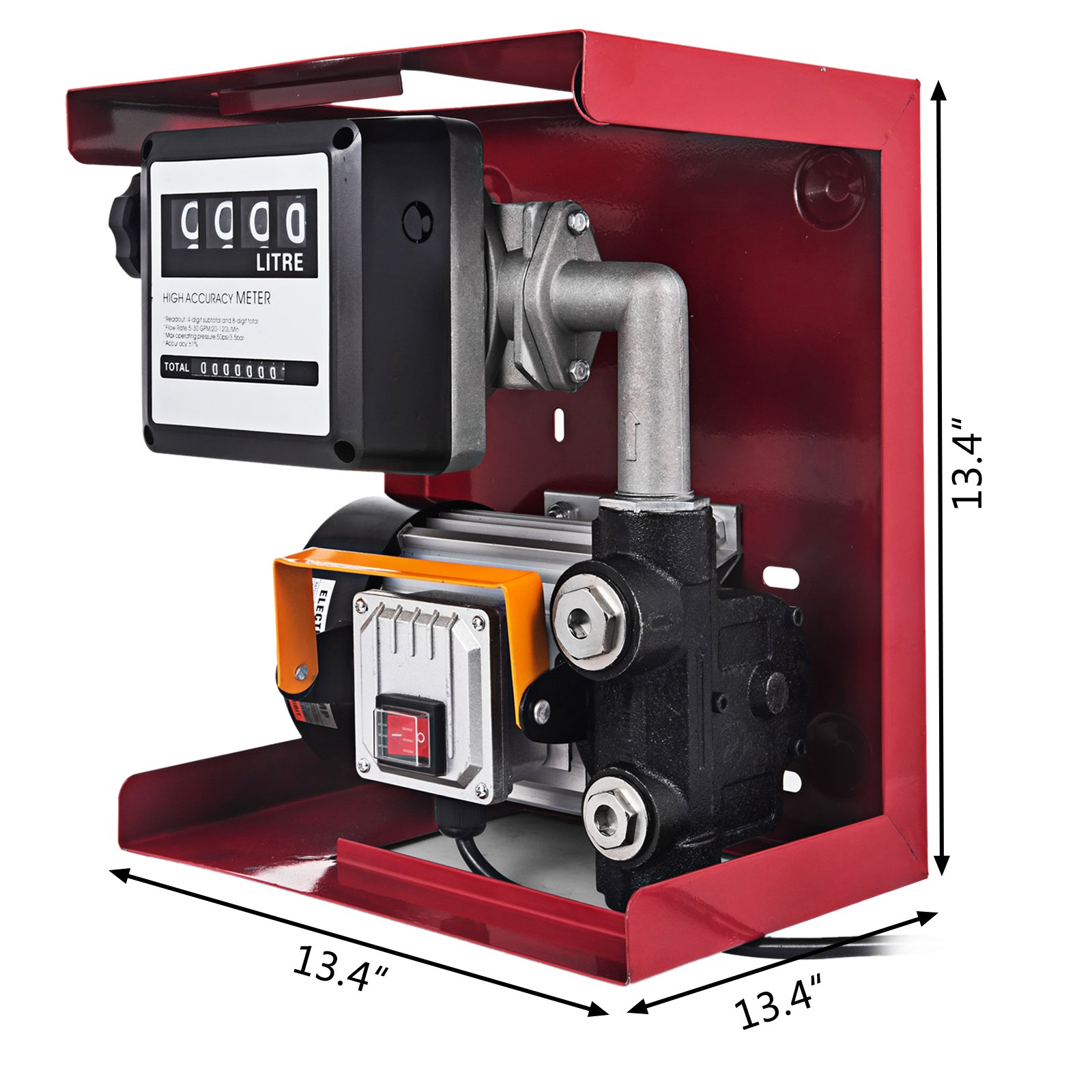 60l/min Pompa Travaso Gasolio + Contalitri + Pistola Elettropompa Diesel 550w
