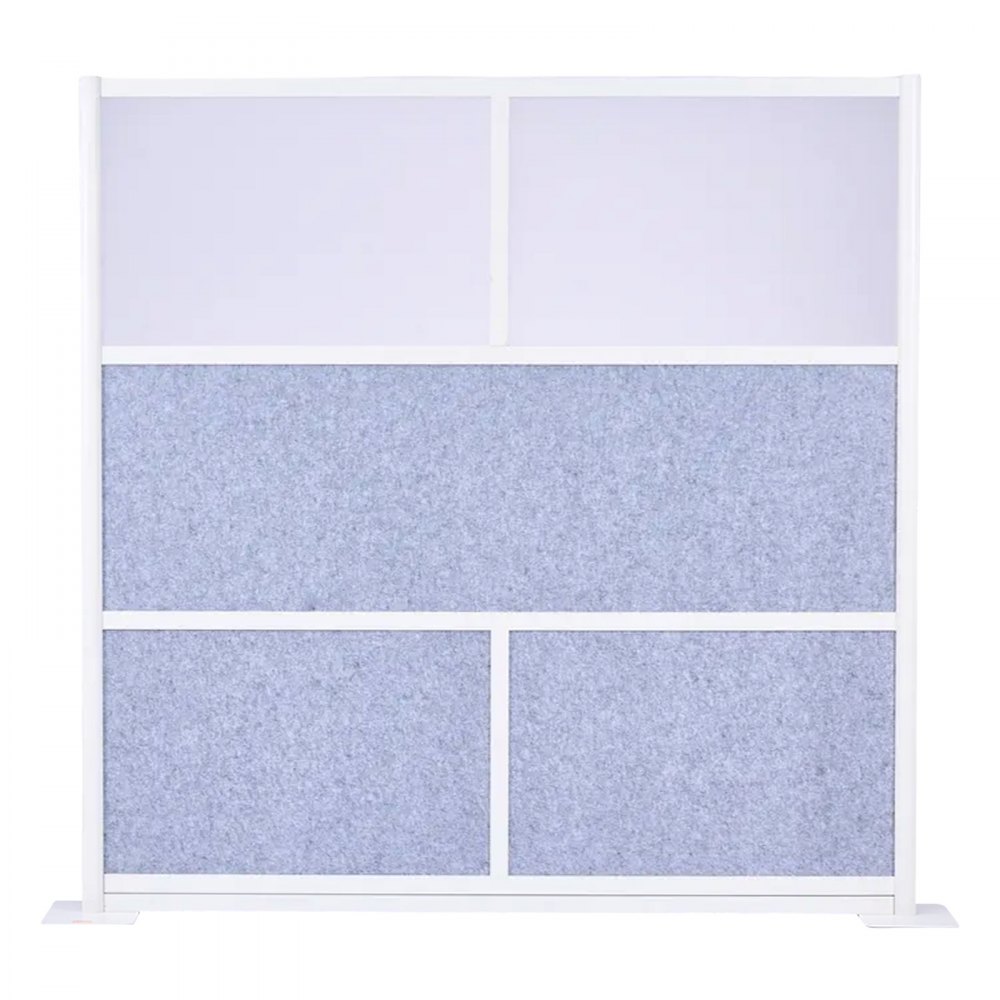 VEVOR Divisorio per Privacy, 1 Confezione, Divisorio Modulare da Parete 1778 x 1778 mm, per Postazione di Lavoro in PET con Finestre Smerigliate, Pannello Indipendente per Privacy Biblioteca Ufficio