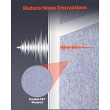 VEVOR Divisorio per Privacy, 1 Confezione, Divisorio Modulare da Parete 1778 x 1778 mm, per Postazione di Lavoro in PET con Finestre Smerigliate, Pannello Indipendente per Privacy Biblioteca Ufficio