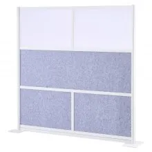 VEVOR Divisorio per Privacy, 1 Confezione, Divisorio Modulare da Parete 1778 x 1778 mm, per Postazione di Lavoro in PET con Finestre Smerigliate, Pannello Indipendente per Privacy Biblioteca Ufficio