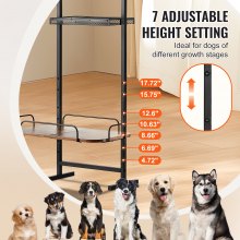 VEVOR Stazione di Alimentazione per Animali Domestici con Contenitore, Supporto Porta Alimenti 500x198x1450mm, Supporto Stazione di Alimentazione con Ripiani Portaoggetti Montaggio da Parete
