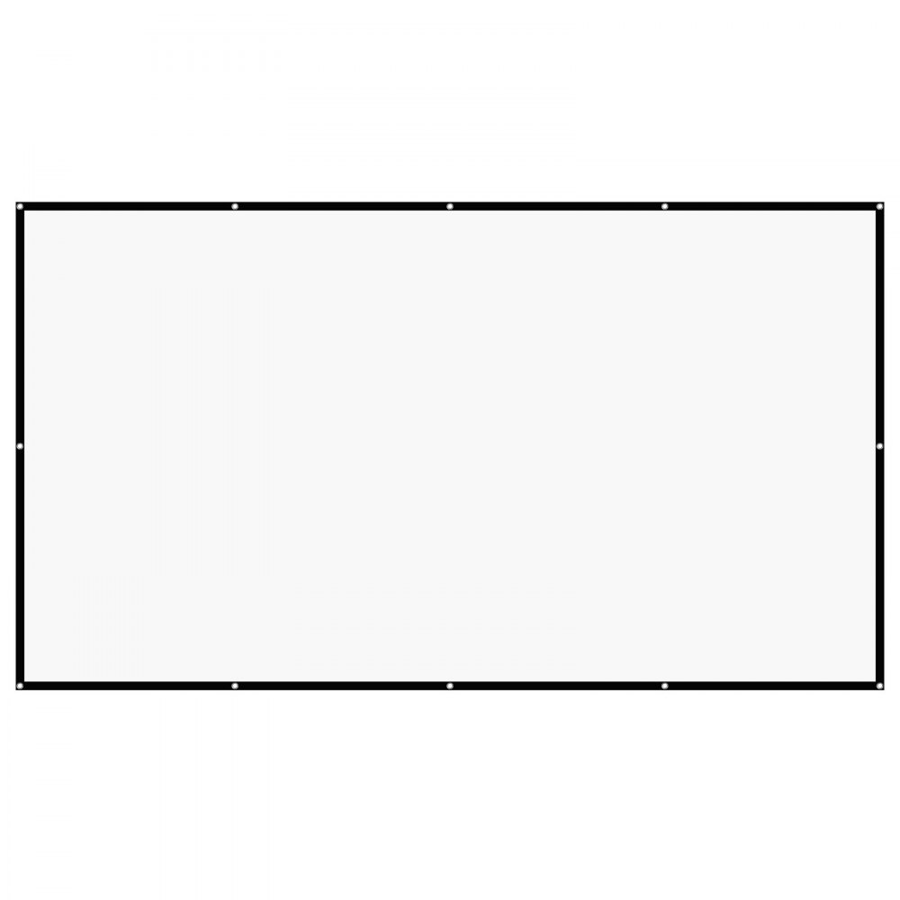 VEVOR Schermo per Proiettore Manuale, 3810 mm 16:9 4K 1080 HD, Schermo per Proiettore a Parete con 12 Ganci e Nastri Biadesivi e Corde, Proiezione di Film Portatile per Teatro Domestico