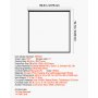 VEVOR Manual Projector Screen, 3048 mm 1:1 4K 1080 HD Retractable Pull Down Projector Screen, Wall Mounted Movie Projection with Pull Rope, Portable Display Projectoin for Family Home Office Theater