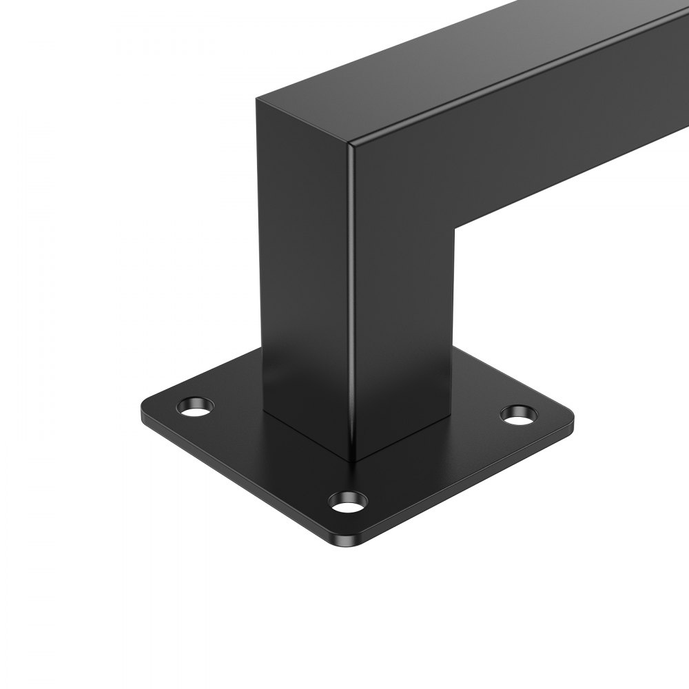 VEVOR Corrimano per Scale a Parete, per Scale Interne in Ferro Nero 1215 mm Capacità 113 kg, 2 Sezioni, Corrimano per Ringhiera Industriale per Gradini, Tubo Quadrato per Soppalco