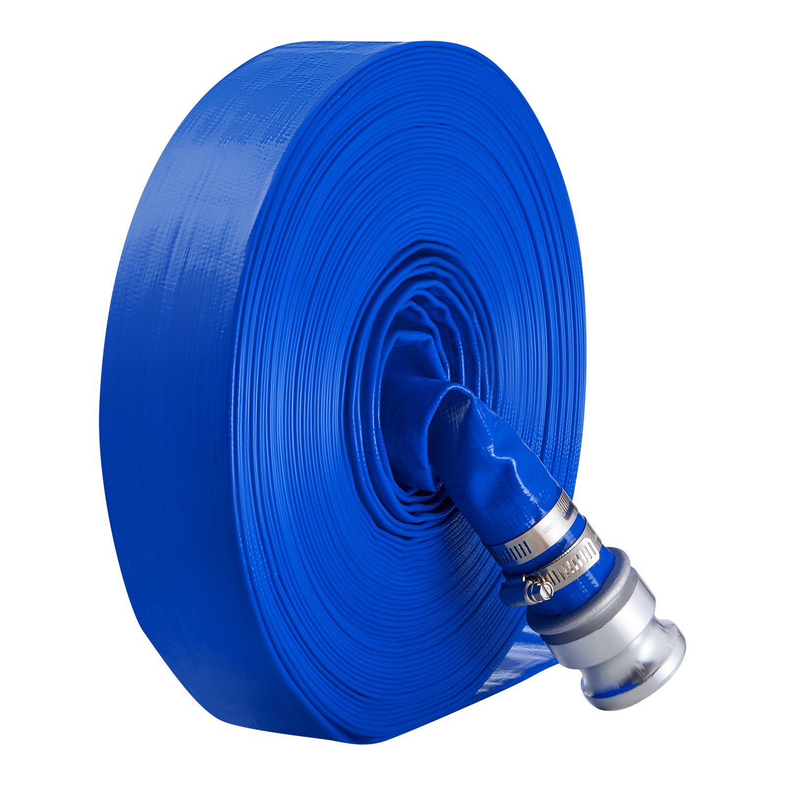 VEVOR Tubo per Controlavaggio 38,1 mm x 30,48 m, Tubo con Fascette, Chiusure a Camma, Accessori per Pompe in Alluminio per il Trattamento delle Acque Reflue, Trasporto dell'Acqua, Blu Spessore 1 mm