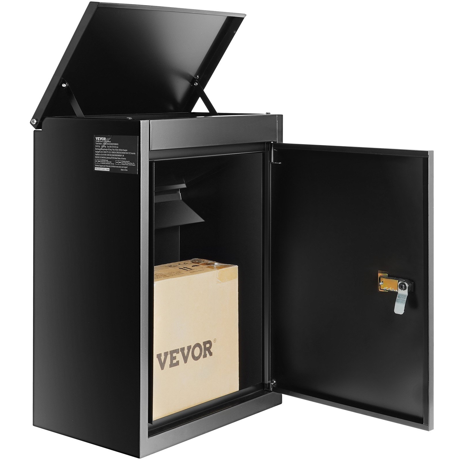 VEVOR Parcel Mailbox 39x27x52.2cm Parcel Box 0.8mm Galvanized Steel Parcel Box with Combination Lock Mailbox Parcel Compartment 15-20kg Weight Capacity Freestanding Mailbox 34.6x19.8x50cm Delivery Slot