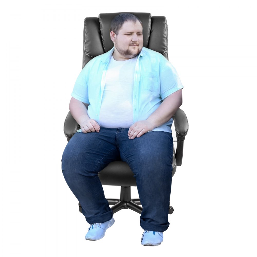 Poltrona Ufficio Sedia Scrivania Regolabile Con Ruote E Cuscino Poggiatesta Nero