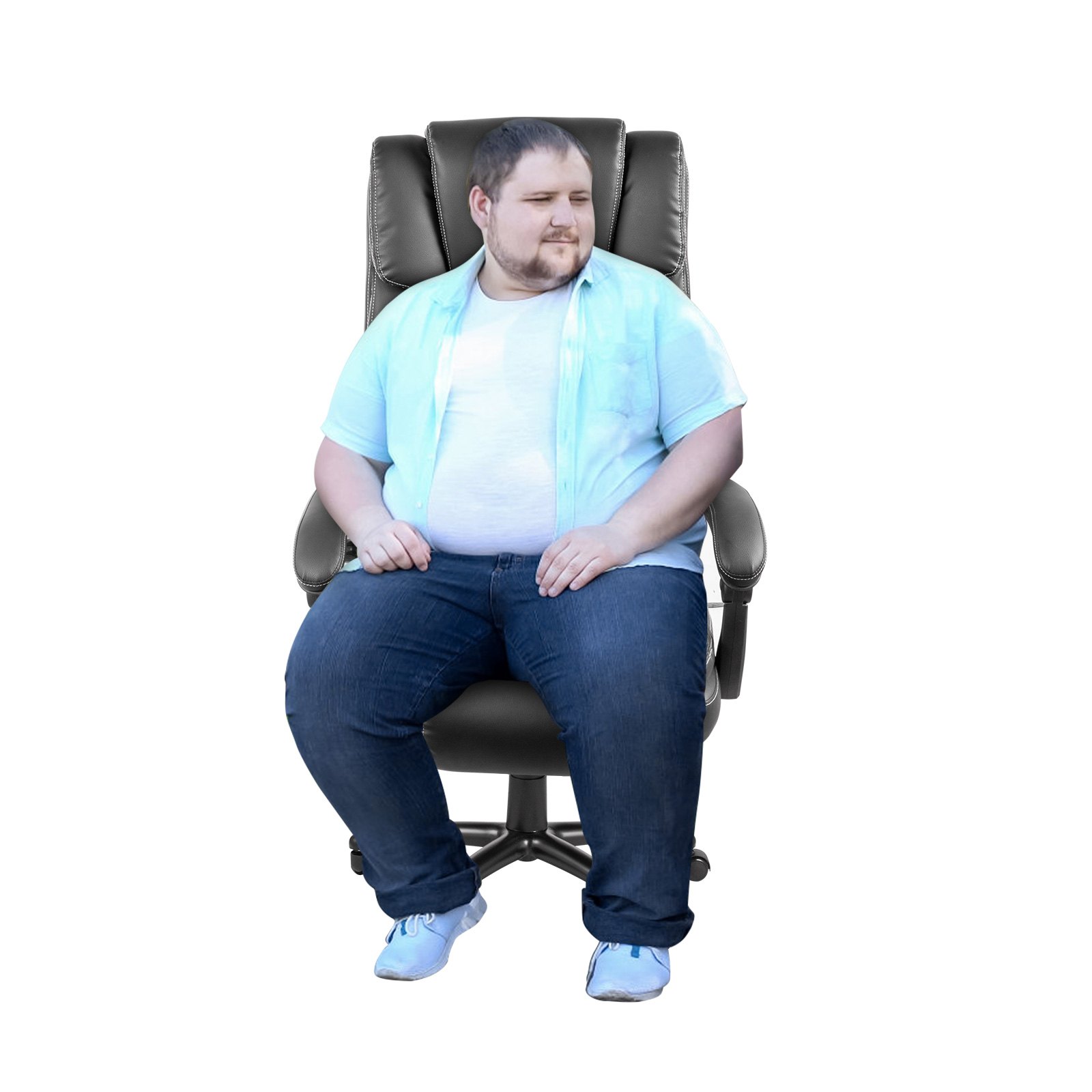 Poltrona Ufficio Sedia Scrivania Regolabile Con Ruote E Cuscino Poggiatesta Nero