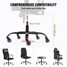 VEVOR Base Sostitutiva per Sedia da Ufficio Girevole 710 mm Portata 1134 kg