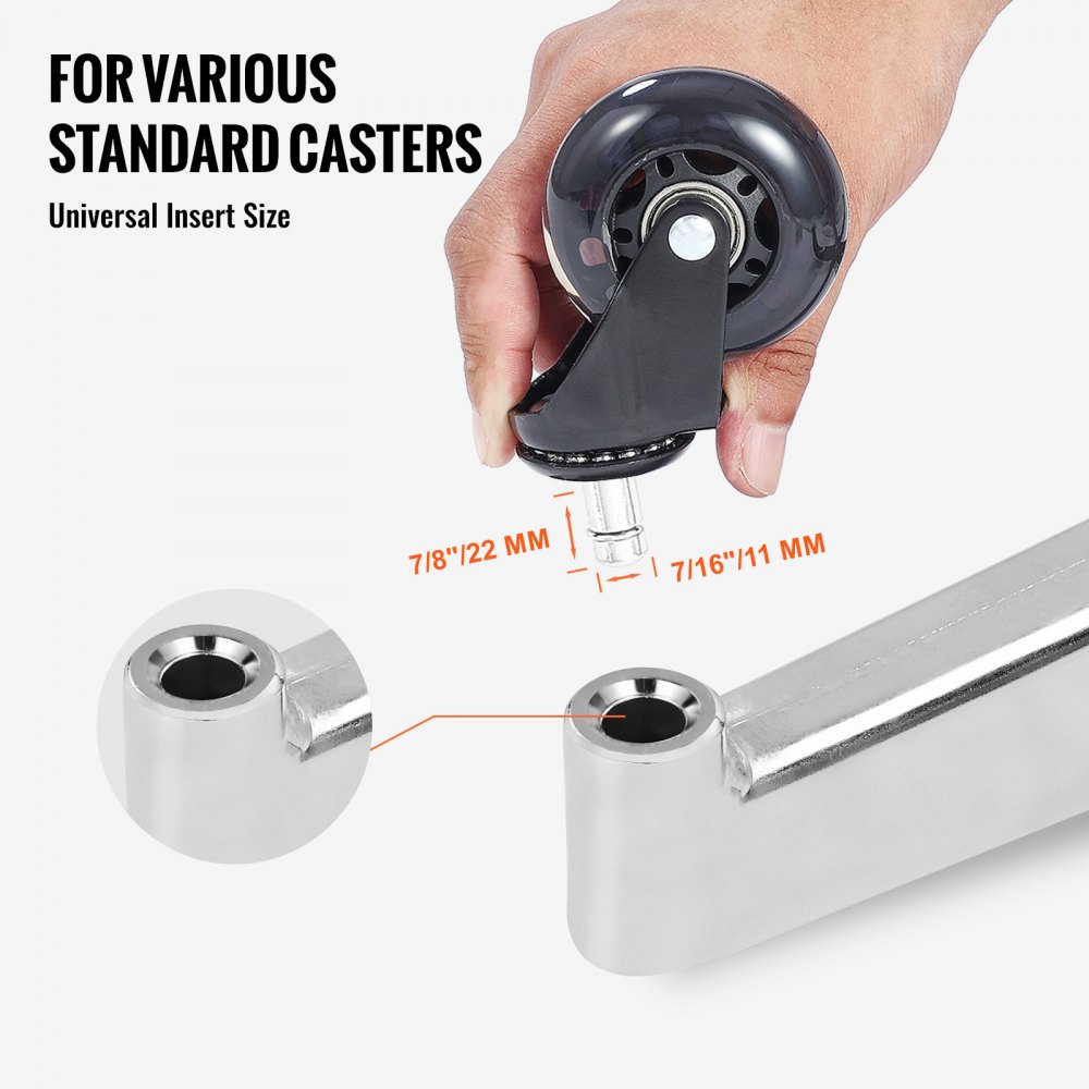 VEVOR Base Sostitutiva per Sedia da Ufficio, 710 mm, Base Universale per Sedia da Scrivania per Computer, Capacità Carico Statico 1134kg, con Gambe in Metallo Rinforzate, Base Sostituiva per Sedia