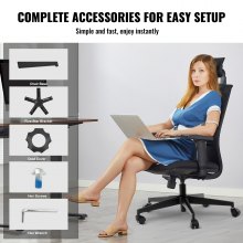 VEVOR Base Sostitutiva per Sedia da Ufficio, 710 mm, Base Universale per Sedia da Scrivania per Computer, Capacità Carico Statico 1134kg, con Gambe in Metallo Rinforzate, Base da Sostituire Sedia