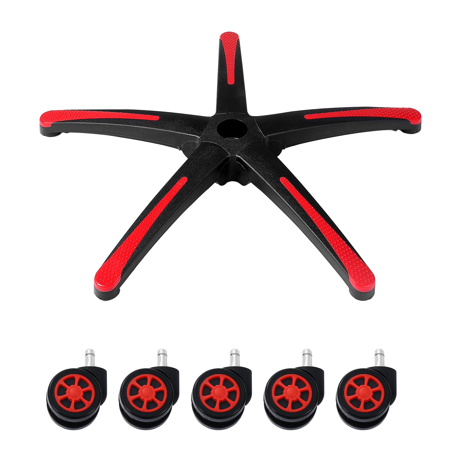 VEVOR Base Sostitutiva per Sedia da Ufficio, 710 mm, Base Universale per Sedia da Scrivania per Computer, Capacità Carico Statico 1134 kg, 5 Rotelle, Piedini Rinforzati, Base per Sedia da Sostituire