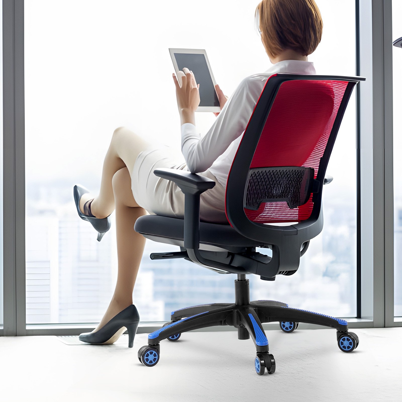 VEVOR Base Sostitutiva per Sedia da Ufficio, 710 mm, Base Universale per Sedia da Scrivania per Computer, Capacità Carico Statico 1134 kg, 5 Rotelle, Gambe Rinforzate, Base per Sostituire Sedia