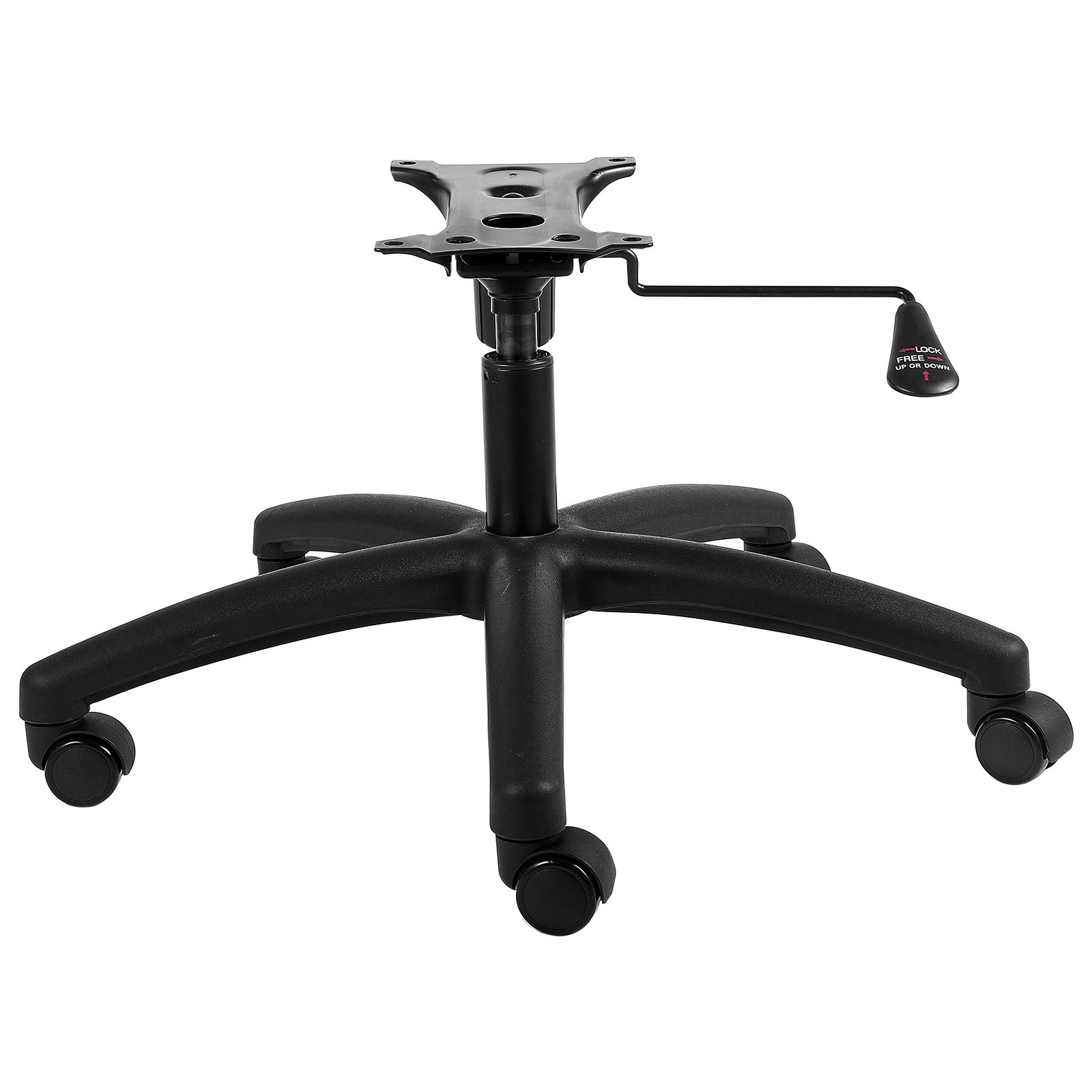 VEVOR Replacement Office Chair Base, 28 inch, 2500 lbs static load, heavy-duty universal computer desk chair stool base with 5 casters, gas cylinder and seat plate, replacement desk chair base, black