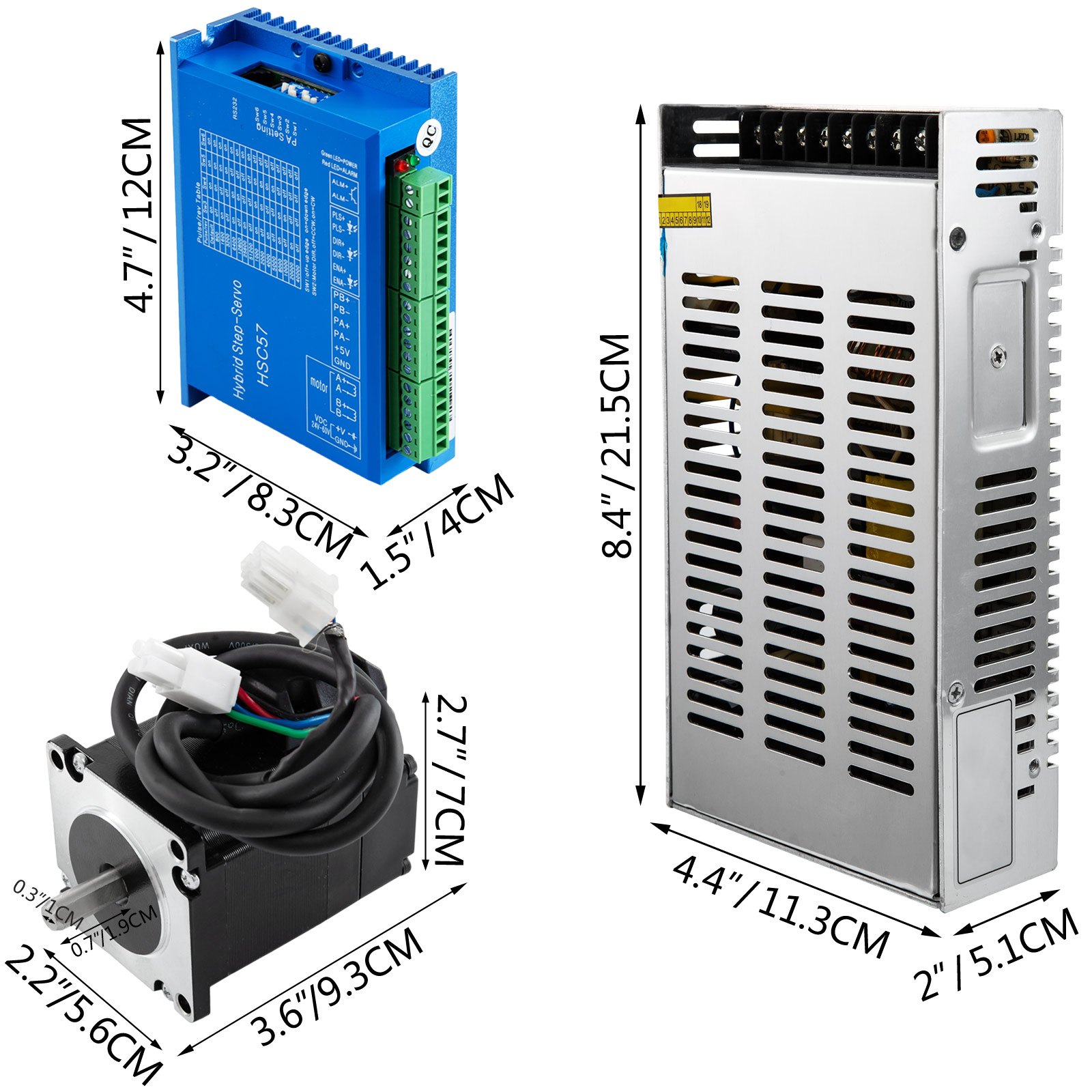 Motore Passo-passo Ibrido A Servomotore Nema23 1.2n.m 90mm 6a 2 Fasi E Controller 350,4 W