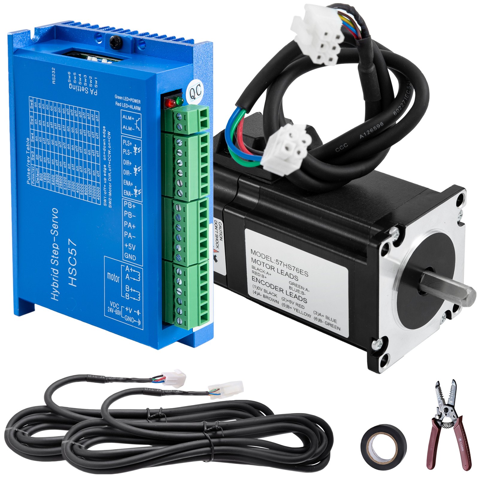 Nema23 2n.m Closed Loop Hybrid Servo Motor Stepper Motor 110mm Output Current Peak 6.0a 2phase & Servo Driver Controller Cnc Kit For Cnc Router Engraving Milling Machine