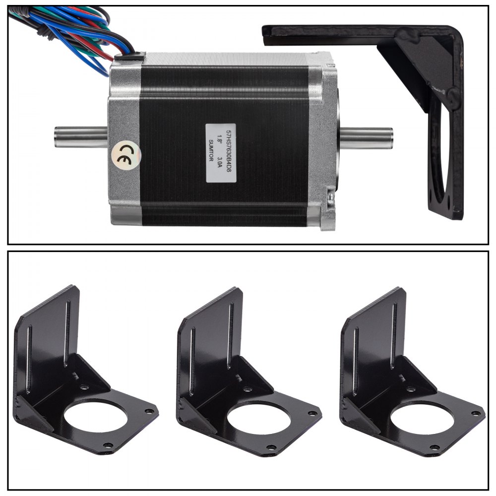 Vevor 3 Pezzi Stepper Motore Passo Passo 1,8nm Con Conducente E Alimentatore 24v