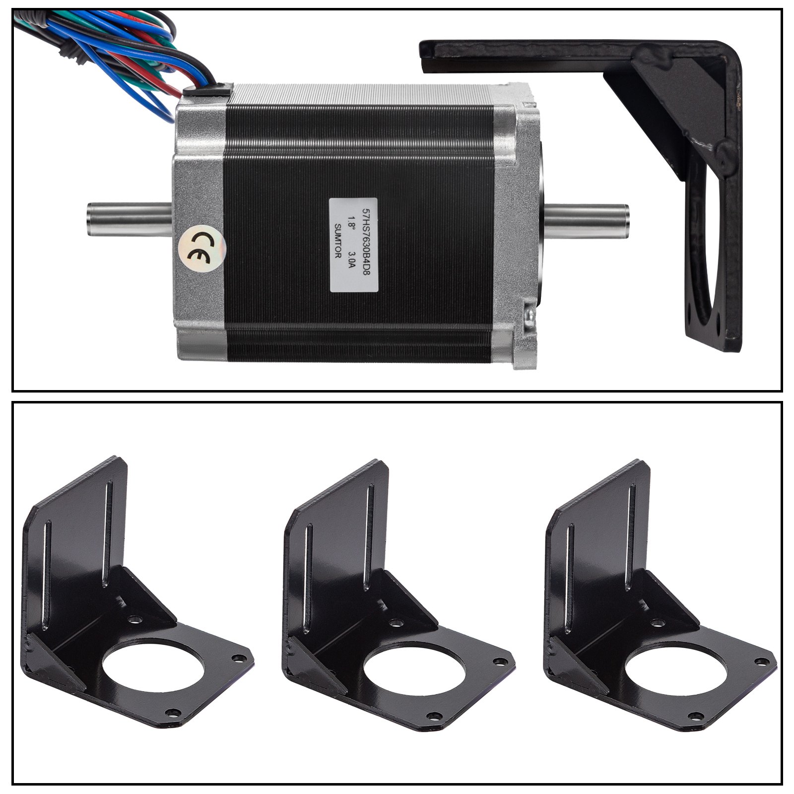 Vevor 3 Pezzi Stepper Motore Passo Passo 1,8nm Con Conducente E Alimentatore 24v